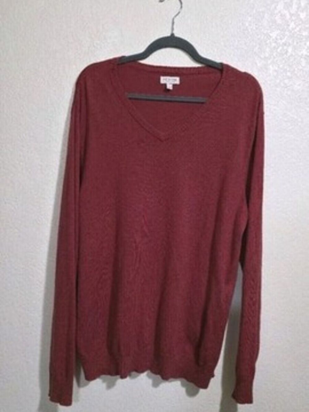 Sonoma Life & Style Sweater 100% Cotton Large Rust Orange Lightweight Pullover